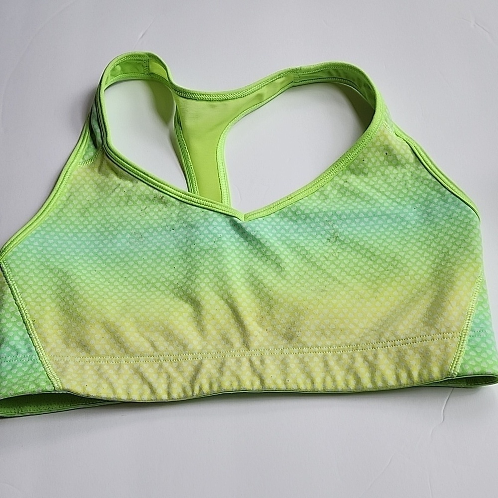 VSX Racerback sports bra Size Medium Victoria's Secret Green Yellow